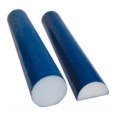 Fabrication Enterprises CanDo White PE Foam Roller with Blue TufCoat, Half-Round, 4" Dia. x 12"L 30-2246
